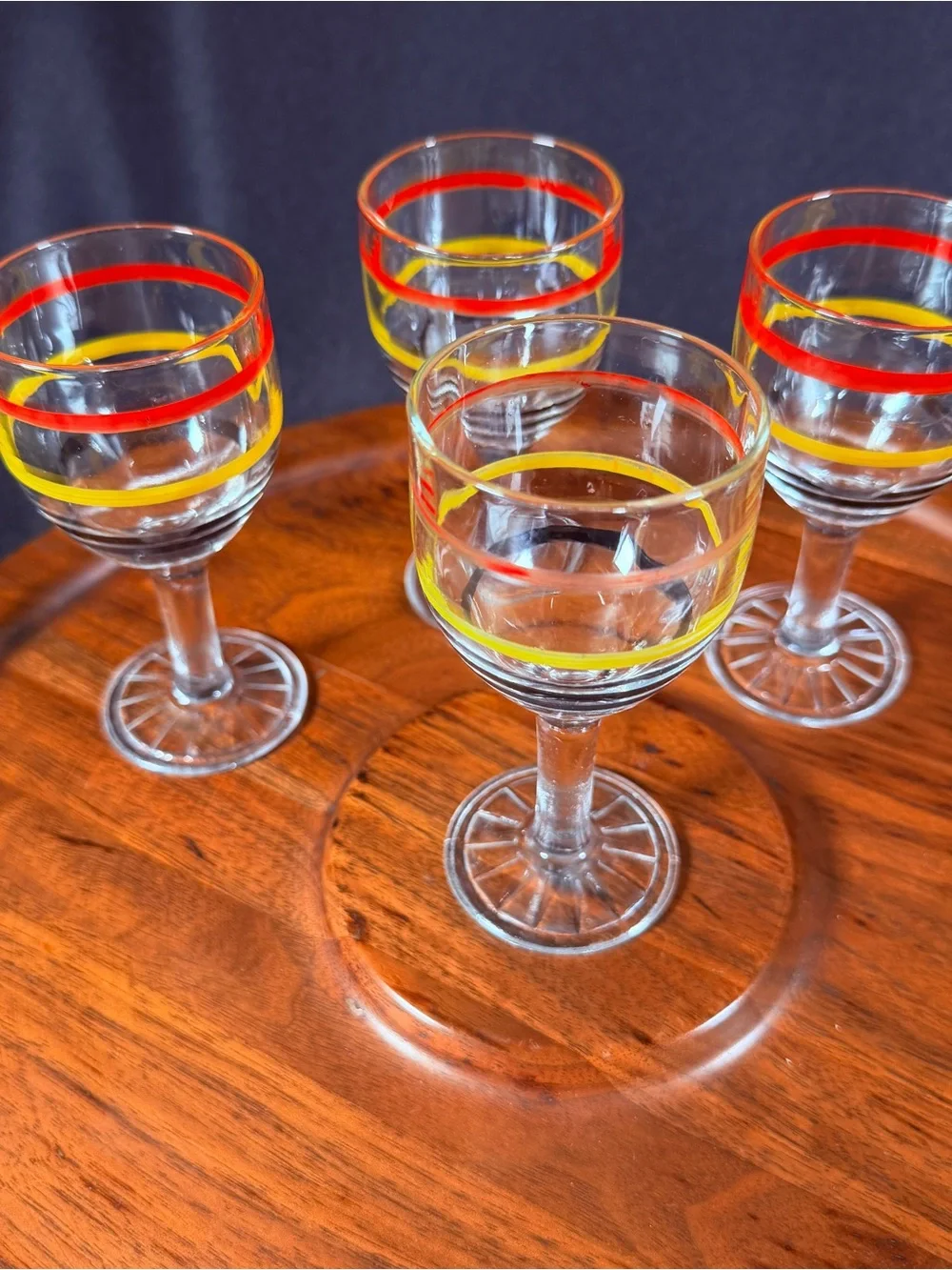 Vintage Libbey Mambo Fiesta Cordial glasses, set of 4